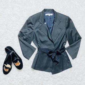 Trina Turk Black Waist Tie Blazer